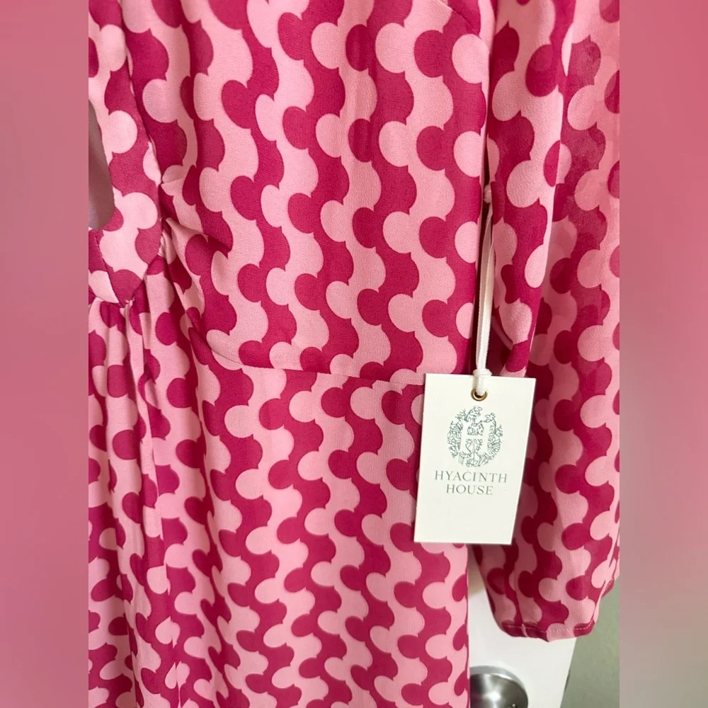 HYACINTH HOUSE Tuckernuck Geo Stripe MCM Pink Maxi Dress Large - Picture 4 of 9